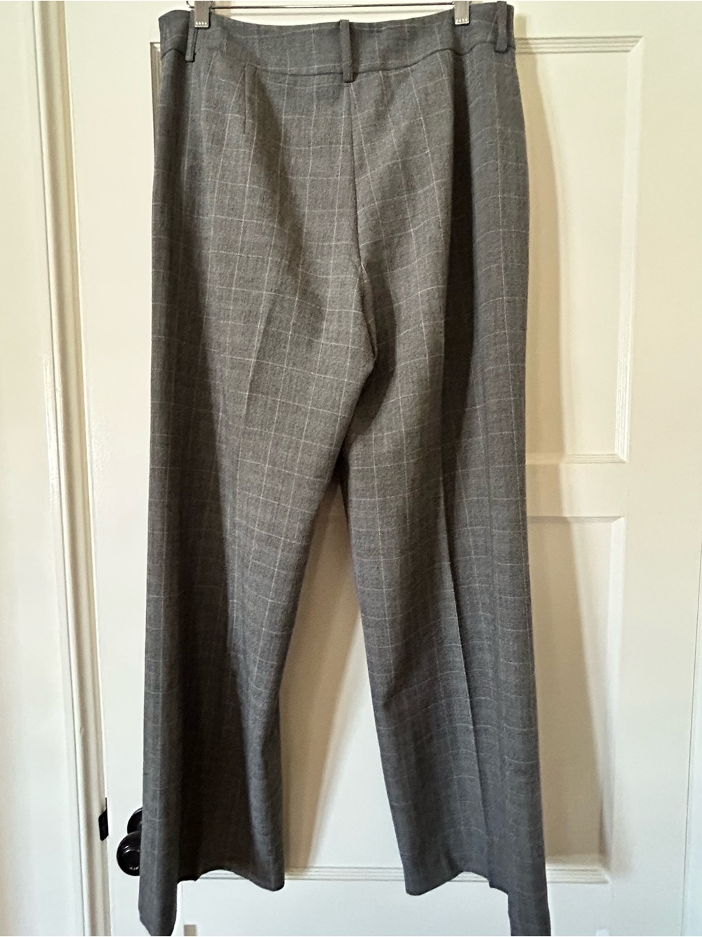 AK Anne Klein Gray Windowpane Wide-Leg Trousers - Picture 5 of 7